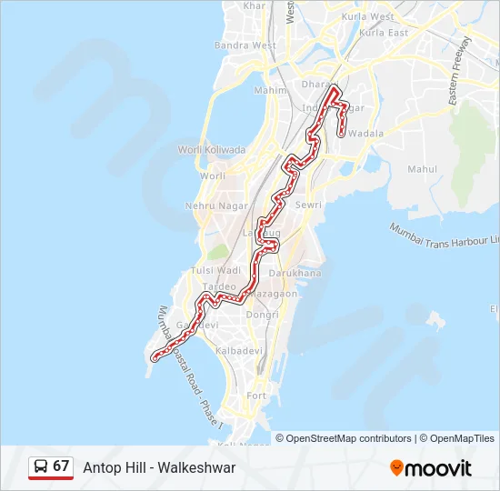 67 Bus Line Map