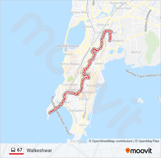 67 Bus Line Map