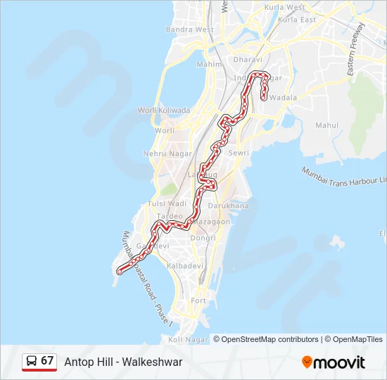 67 Bus Line Map