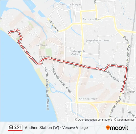 251 Bus Line Map