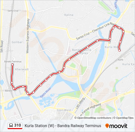 310 bus Line Map