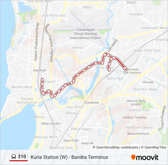 310 Bus Line Map