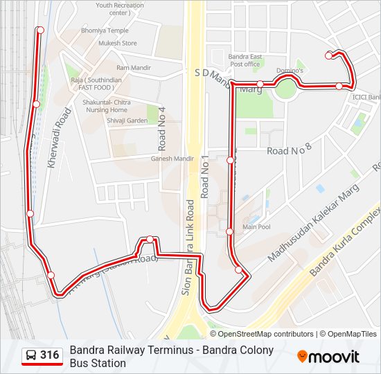 316 Bus Line Map