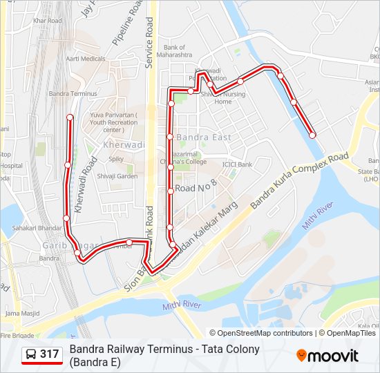 317 Bus Line Map