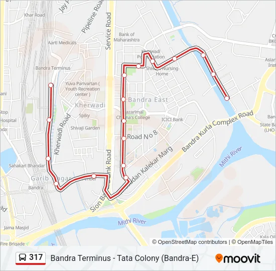 317 Bus Line Map