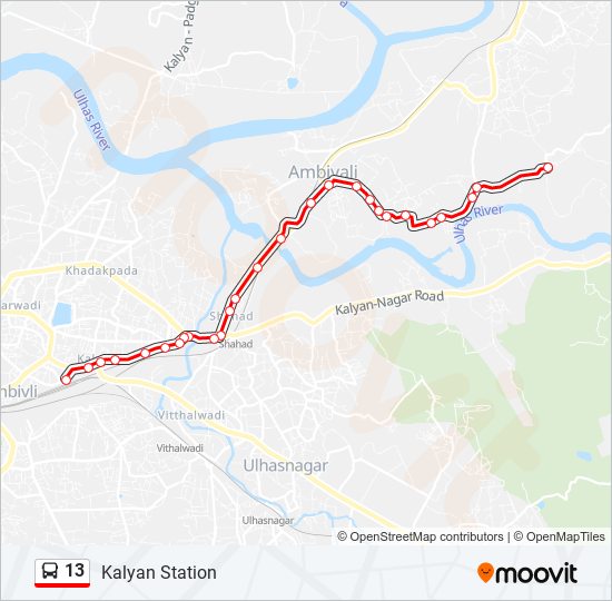 13 bus Line Map