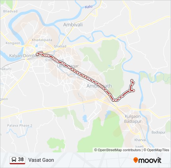 38 Bus Line Map