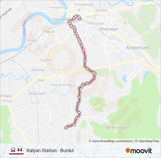 44 Bus Line Map