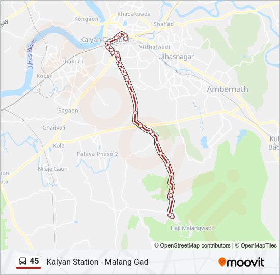 45 Bus Line Map