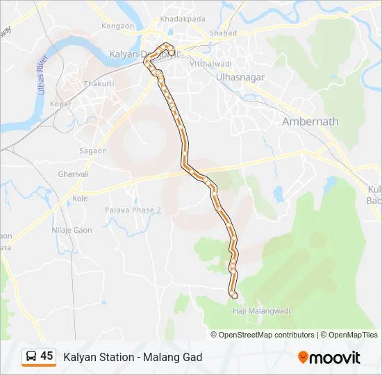 45 Bus Line Map