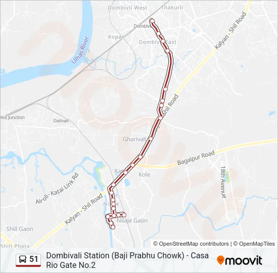 51 Bus Line Map