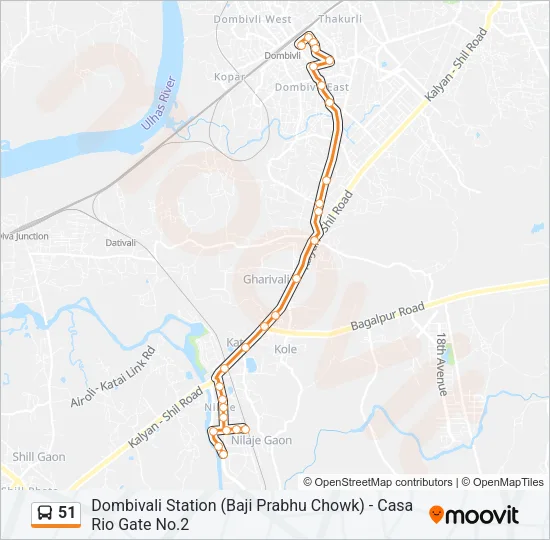 51 Bus Line Map