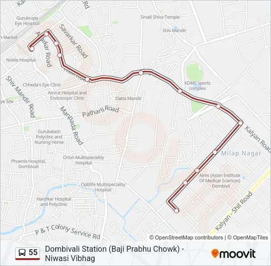 55 Bus Line Map