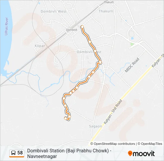 58 Bus Line Map