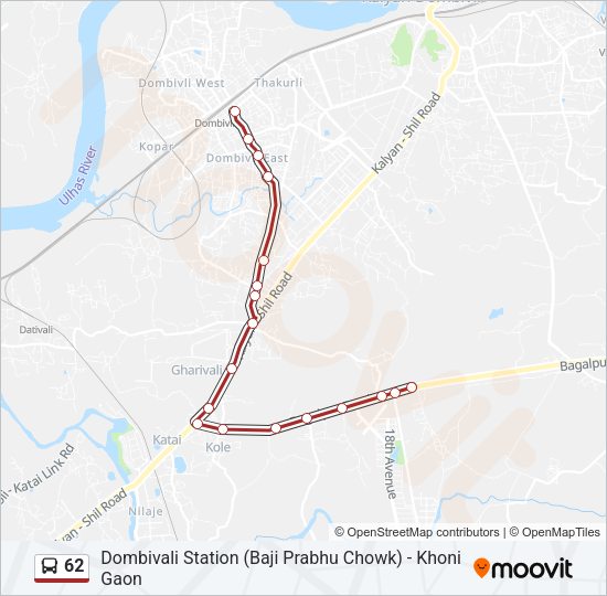 62 Bus Line Map