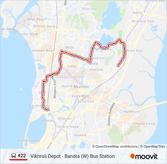 422 Bus Line Map