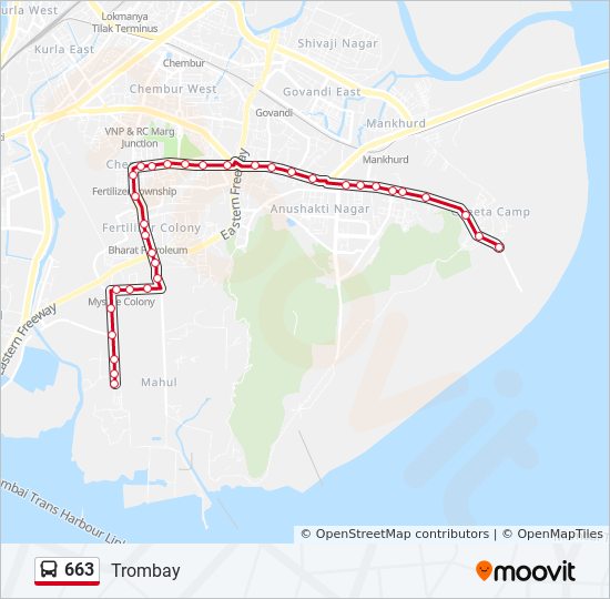 663 Bus Line Map