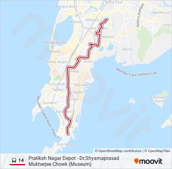 14 Bus Line Map