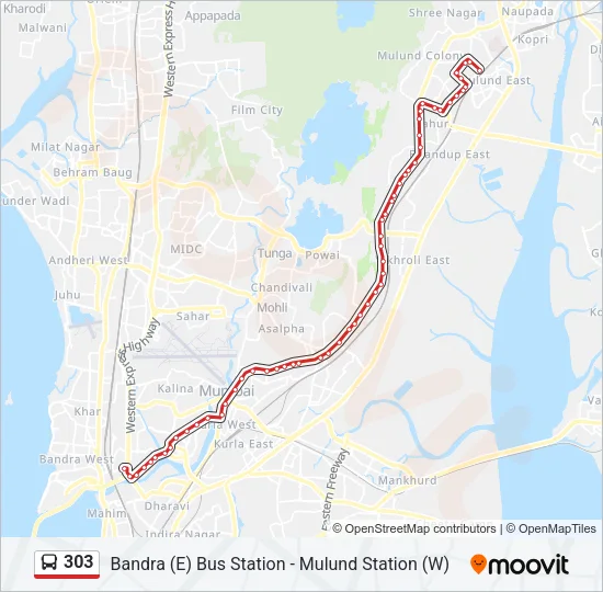 303 Bus Line Map