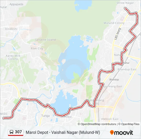 307 Bus Line Map