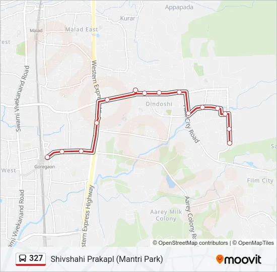 327 Bus Line Map