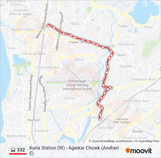 332 Bus Line Map