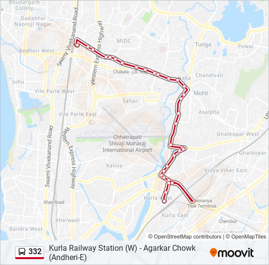332 Route Schedules, Stops & Maps Kurla Railway Station (W) (Updated)