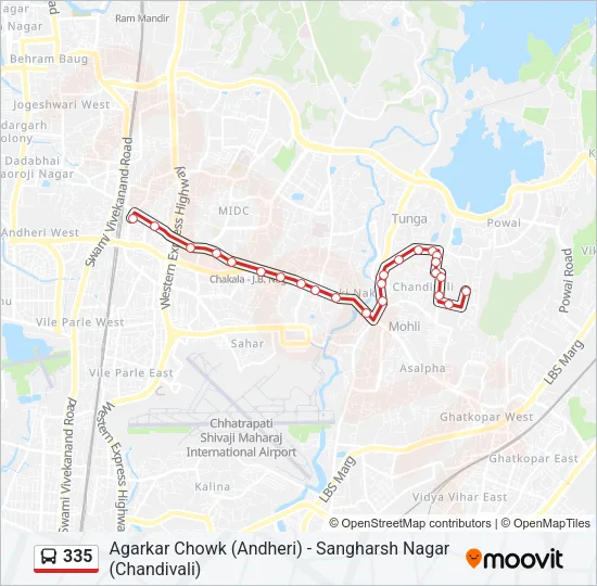 335 Bus Line Map