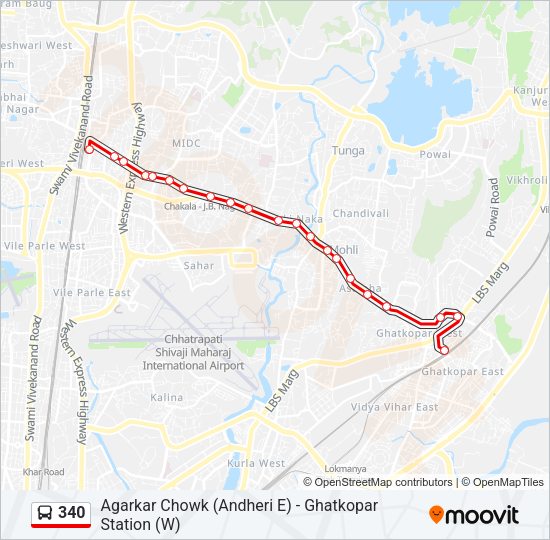 340 bus Line Map