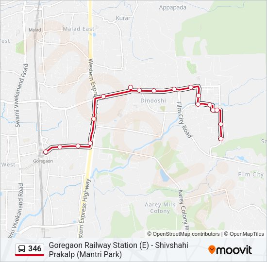 346 Bus Line Map