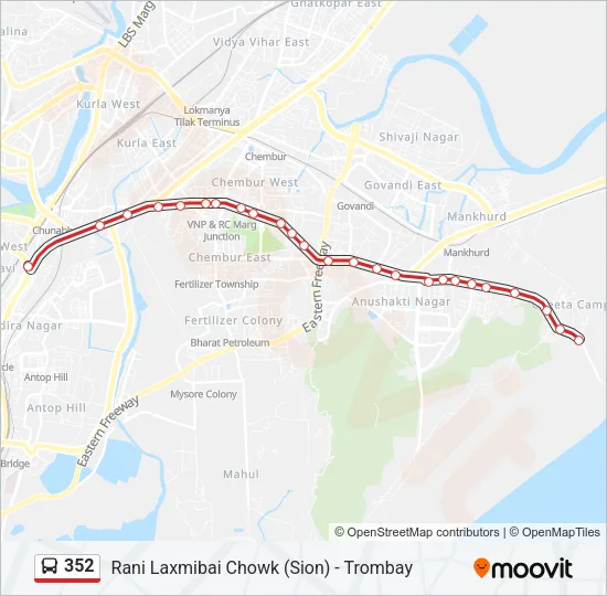 352 Bus Line Map