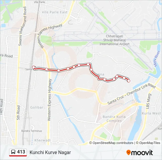 413 Bus Line Map