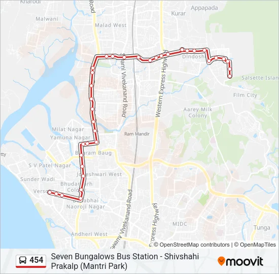 454 Bus Line Map