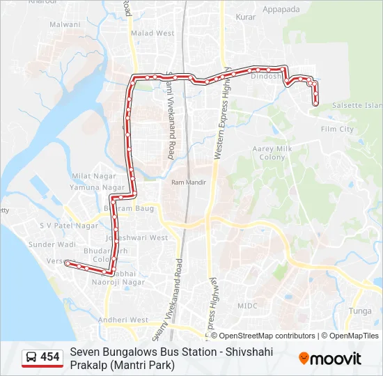 454 Bus Line Map