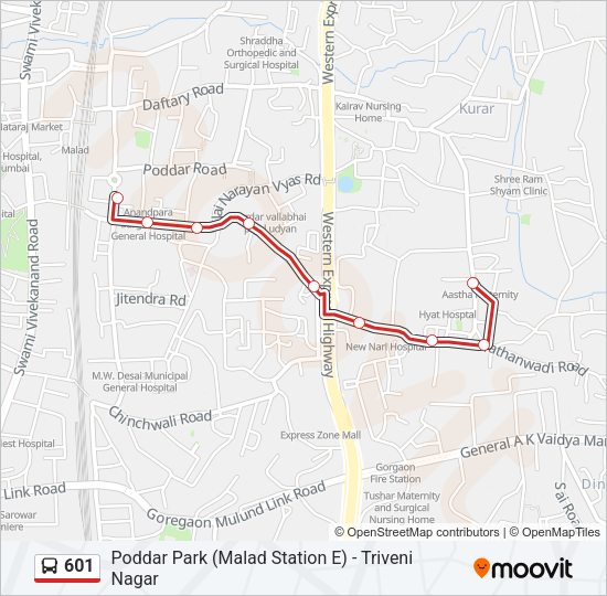 601 Bus Line Map