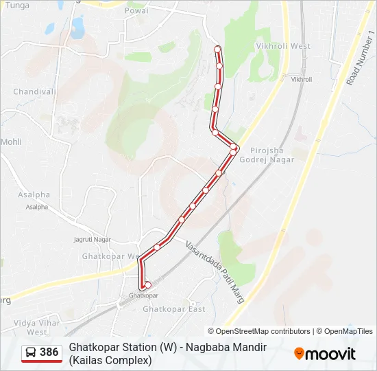 386 Bus Line Map