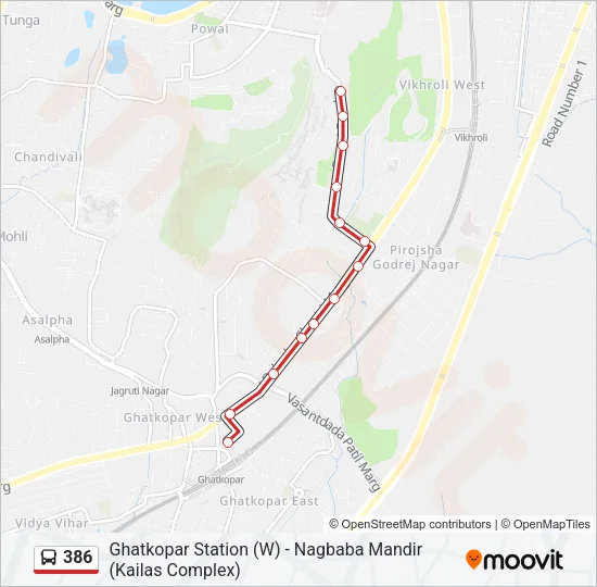 386 Bus Line Map