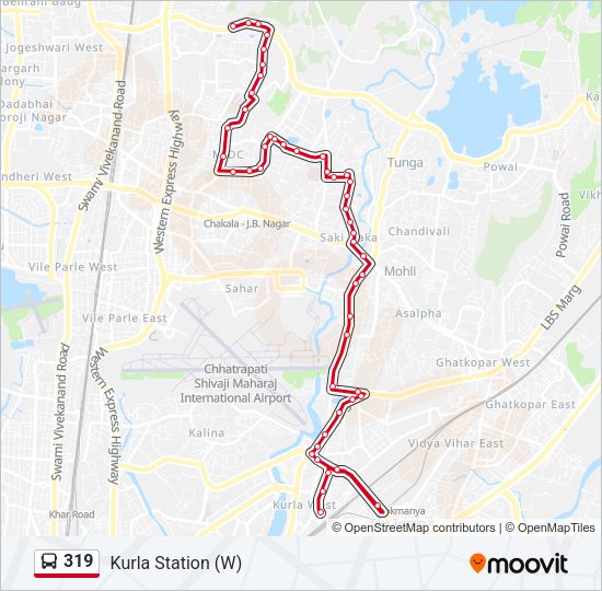 319 Bus Line Map