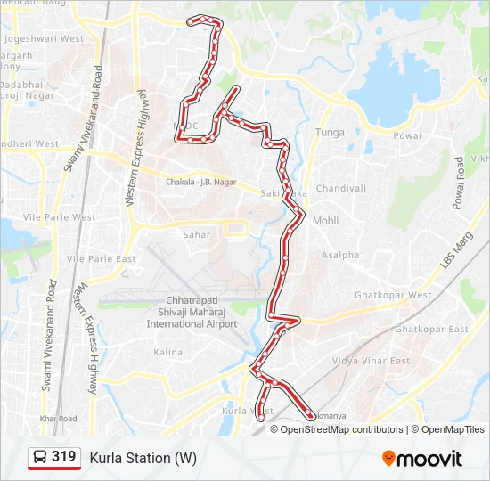 319 Bus Line Map