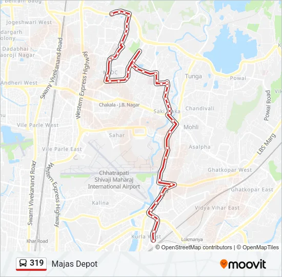 319 Bus Line Map