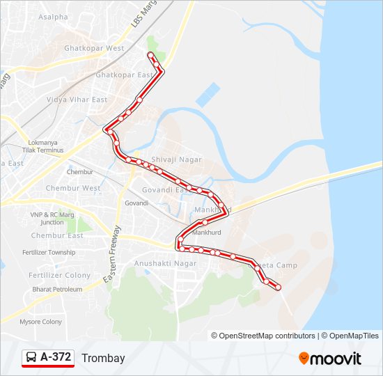 A-372 bus Line Map