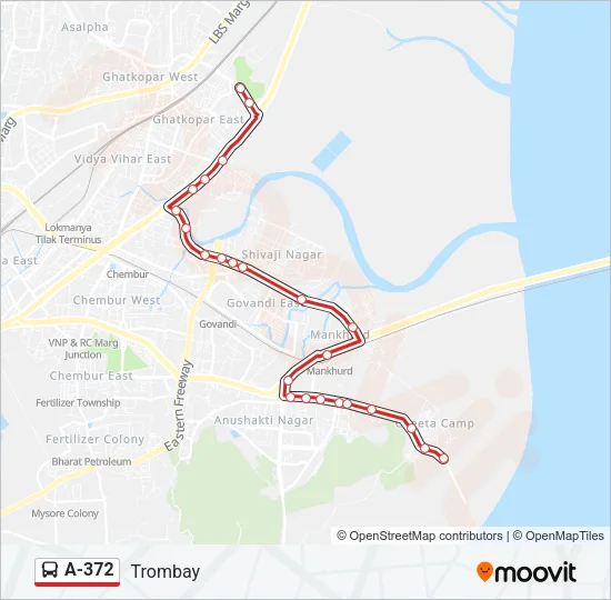 A-372 Bus Line Map