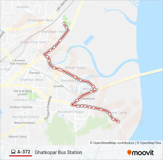 A-372 Bus Line Map