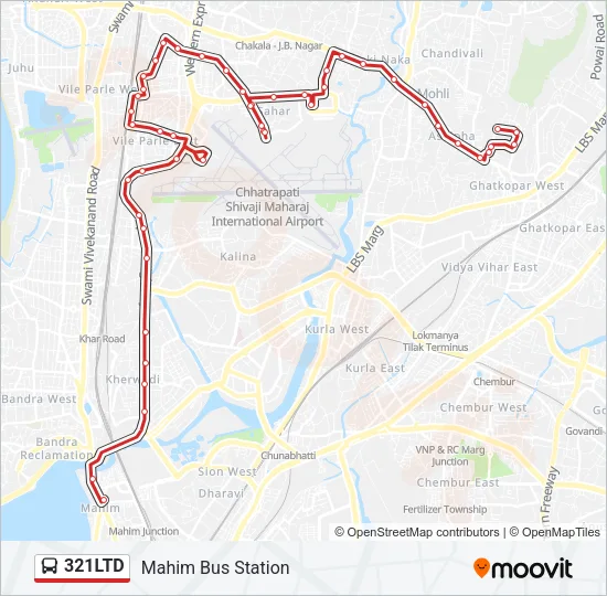 321LTD Bus Line Map