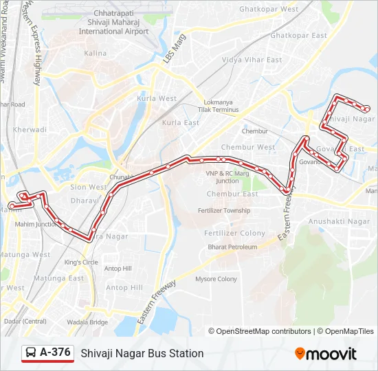 A-376 Bus Line Map