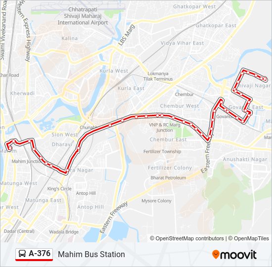 A-376 bus Line Map