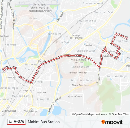 A-376 Bus Line Map