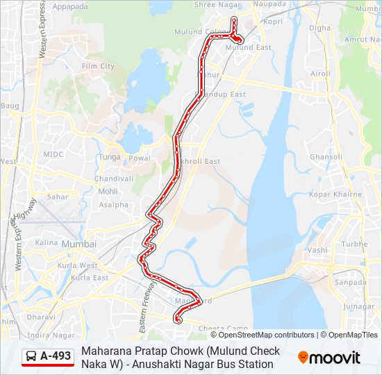 A-493 bus Line Map