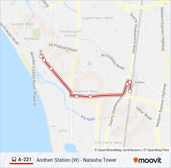 A-221 bus Line Map