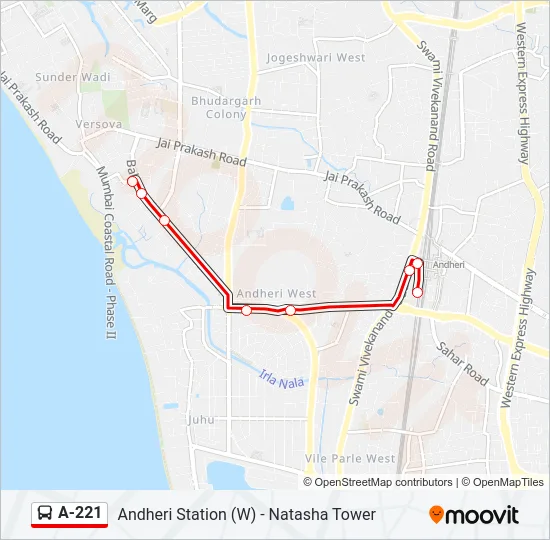 A-221 Bus Line Map